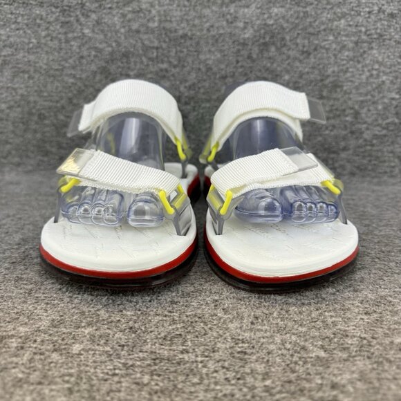 ✅Melissa Papete Rider Sport Sandals Womens 8 Rubber Hook & Loop White/Yellow/Red - Picture 5 of 10